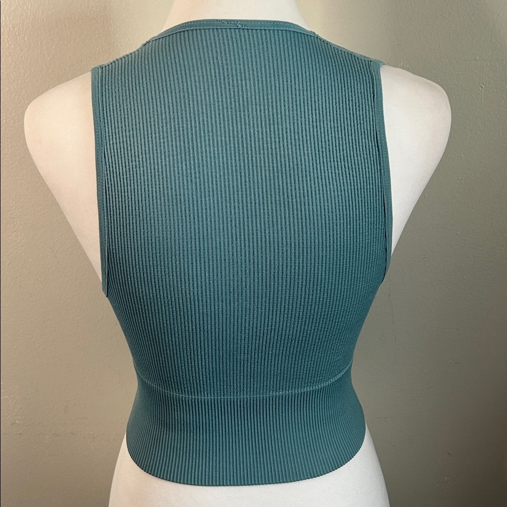 Urban Outfitters Out From Under Sculpt Knit Teal Crop Plunge V-Neck Tank Top - Picture 5 of 12